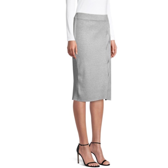 NEW MILLY Twisted Knot Midi Skirt In Grey Size Medium $295 - Picture 12 of 12